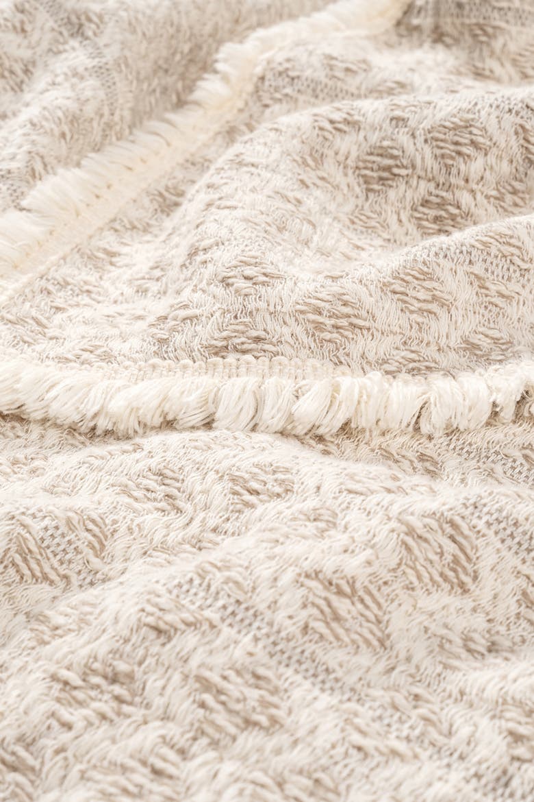 Costa Fringed Cotton Piqué King Coverlet, Alternate, color, Natural
