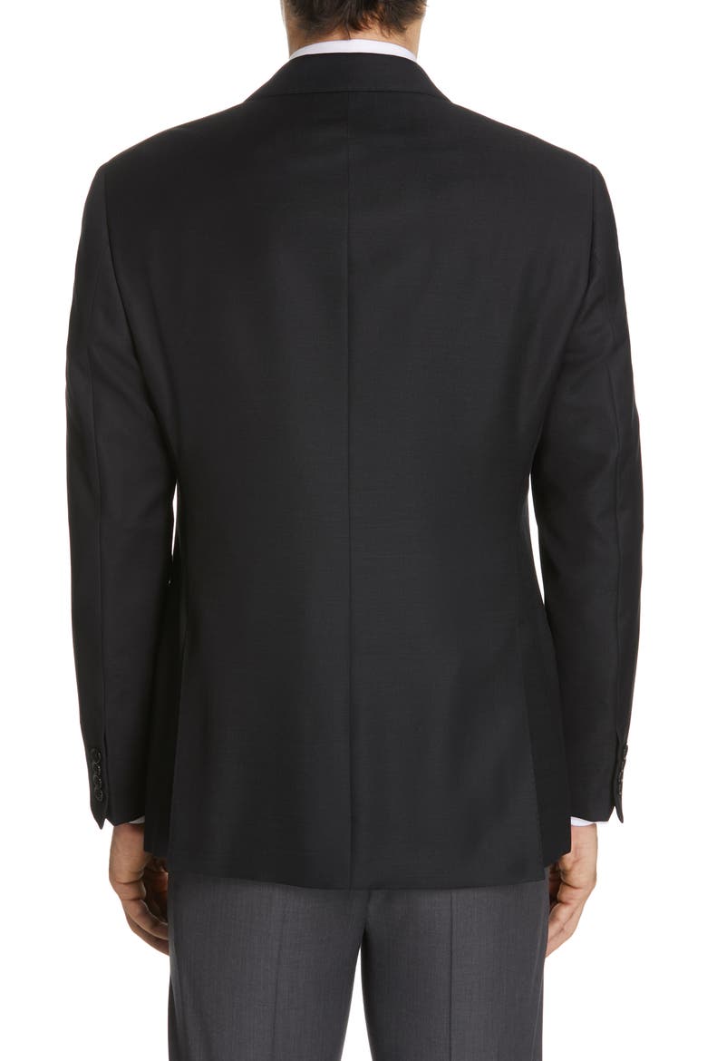 Trim Fit Wool Blazer, Alternate, color, SOLID BLACK