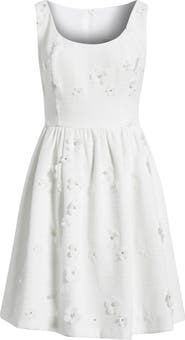 Eliza J Floral Appliqué Sleeveless Fit & Flare Dress