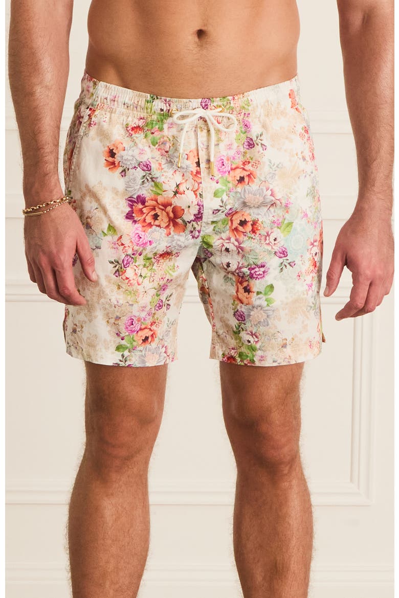 Classic Boardshorts, Main, color, White Floral Print