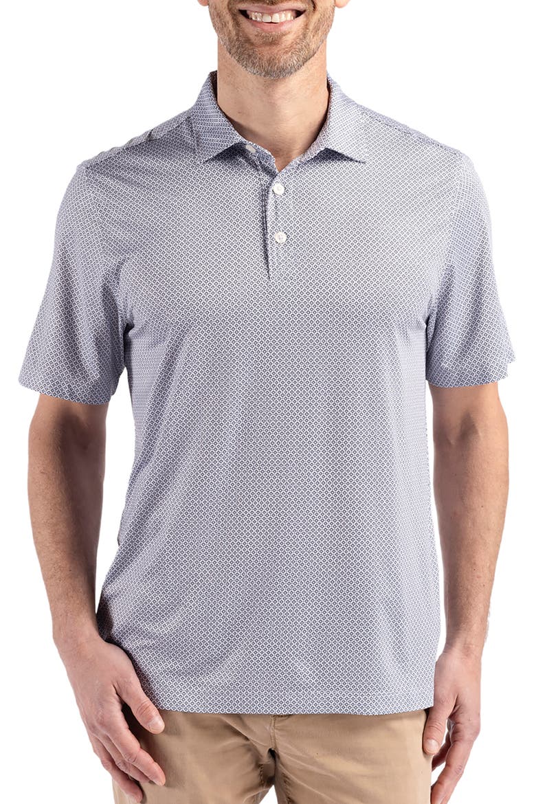 Pike Diamond Dot Print Polo, Main, color, BLACK