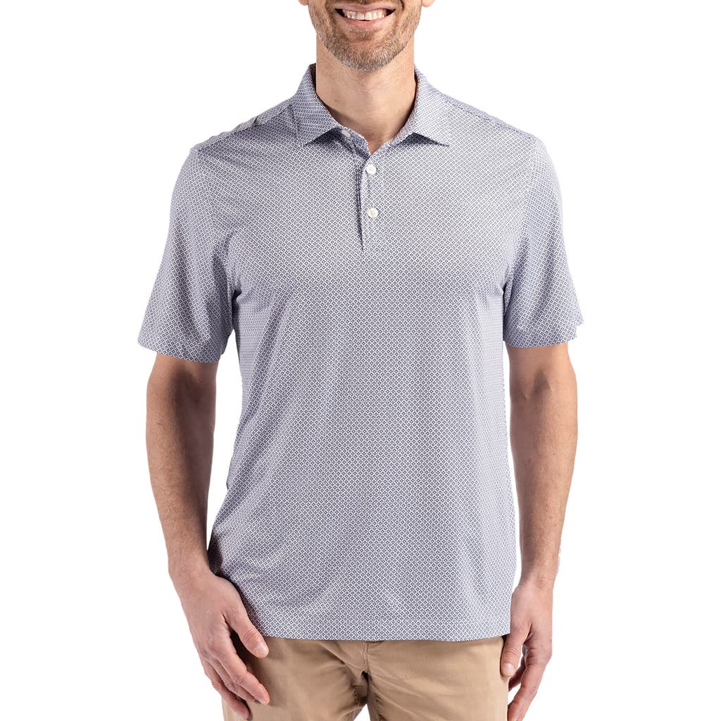 Cutter & Buck Pike Diamond Dot Print Polo In Black