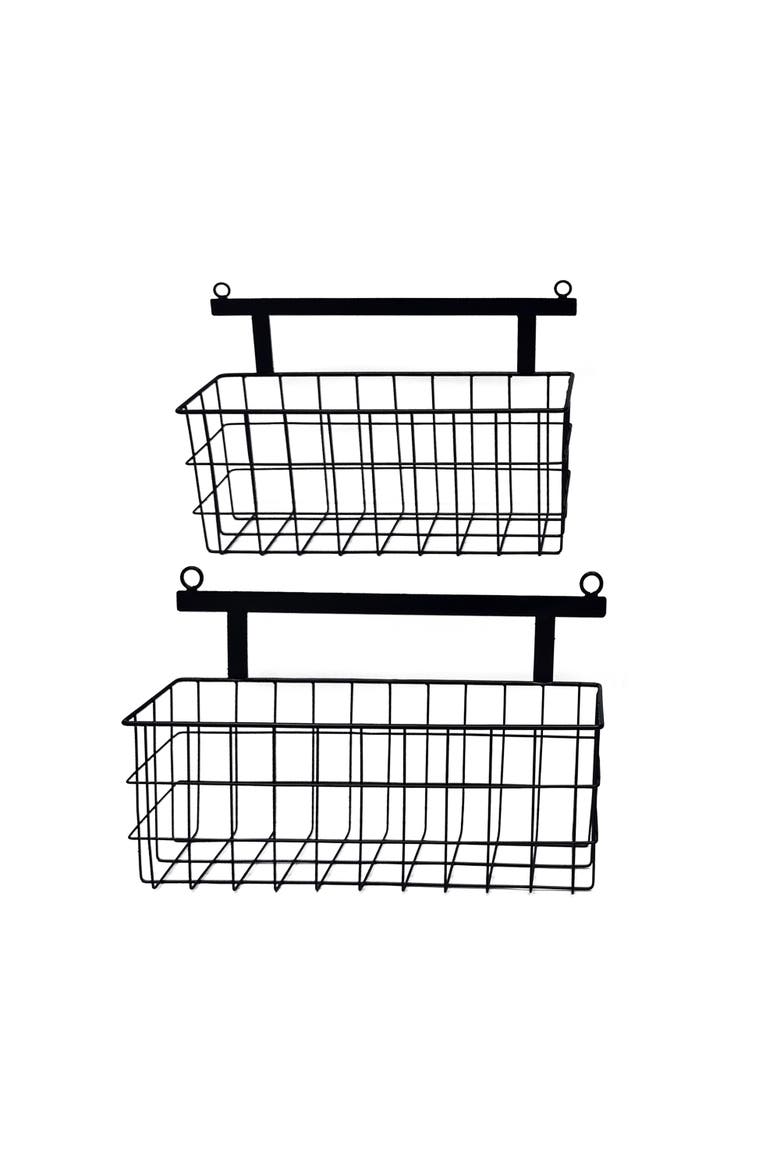 Wall Basket Set of 2, Main, color, Black