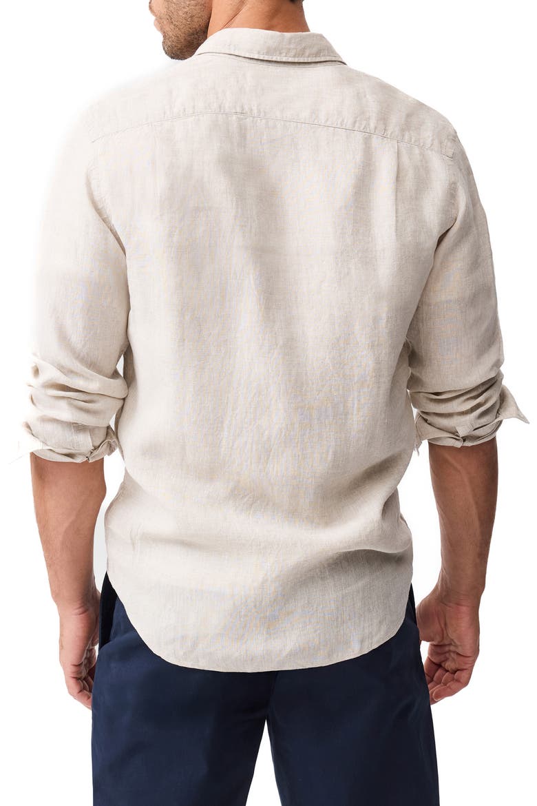 Coromandel Button-Up Linen Shirt, Alternate, color, OATMEAL