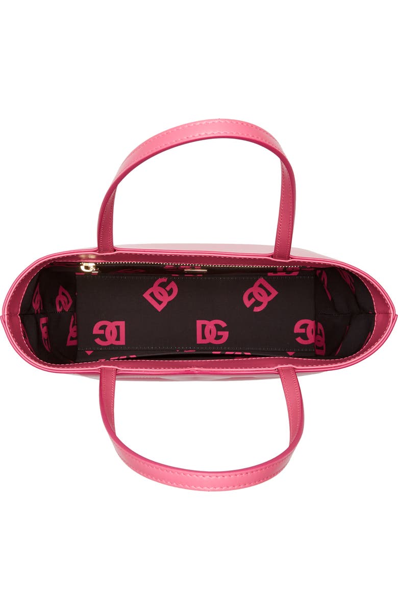 Dolce&Gabbana Small DG Logo Leather Tote, Alternate, color, Light Lilac