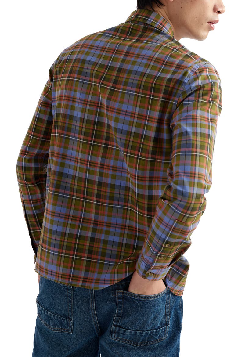 Goosander Plaid Organic Cotton Twill Button-Up Shirt, Alternate, color, AMANITA MULTI