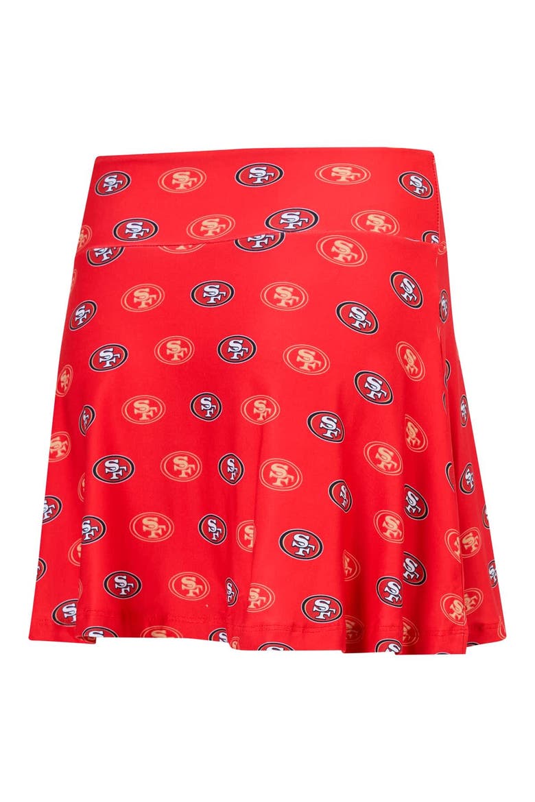 Women's Concepts Sport Scarlet San Francisco 49ers Record Allover Print Knit Sleep Skort, Alternate, color, Scarlet