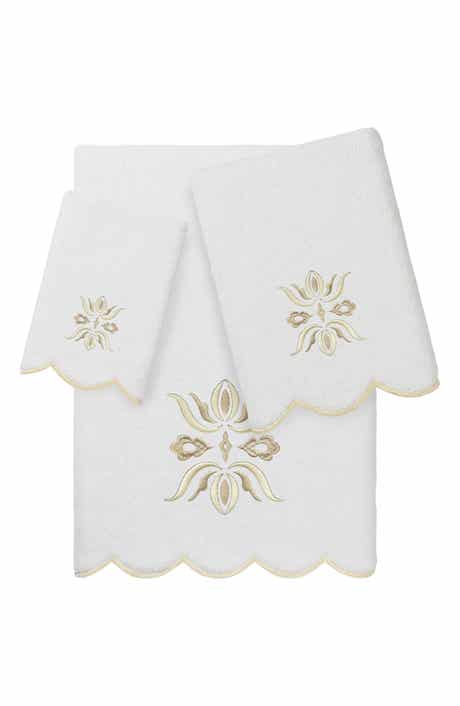 Flower Crest Scallop 3-Piece Towel Set