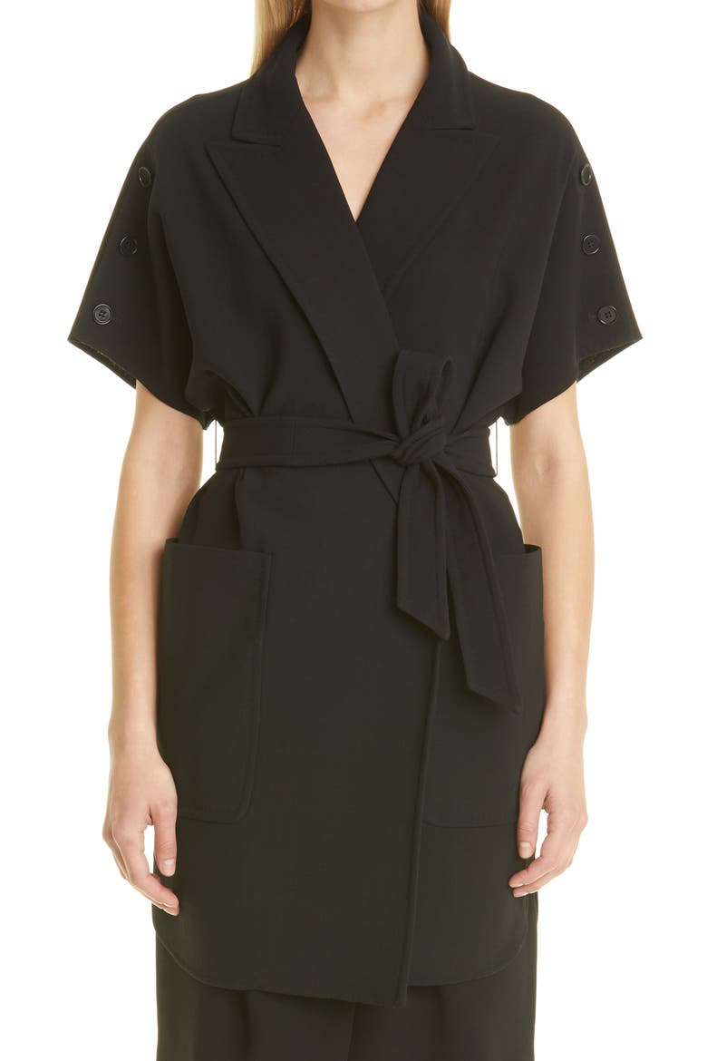 Cestino Wool Stretch Crepe Jacket, Main, color, BLACK