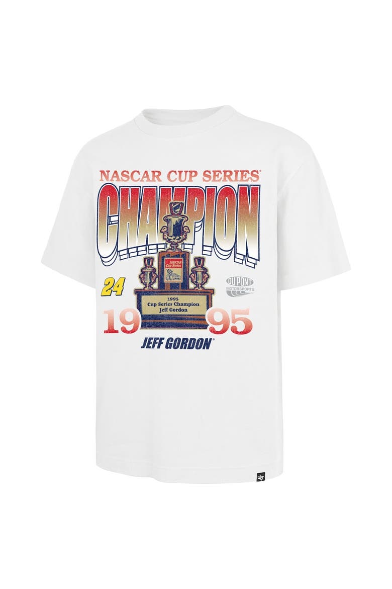 Men's '47  White Jeff Gordon 1995 NASCAR Cup Series Champion Race Day Foundation T-Shirt, Alternate, color, White