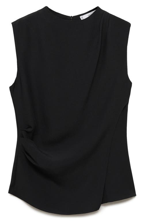 Shop Mango Area Drape Sleeveless Top In Black