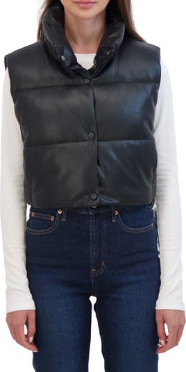 Crop Faux Leather Vest
