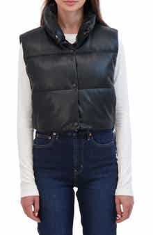 Sebby Crop Faux Leather Vest
