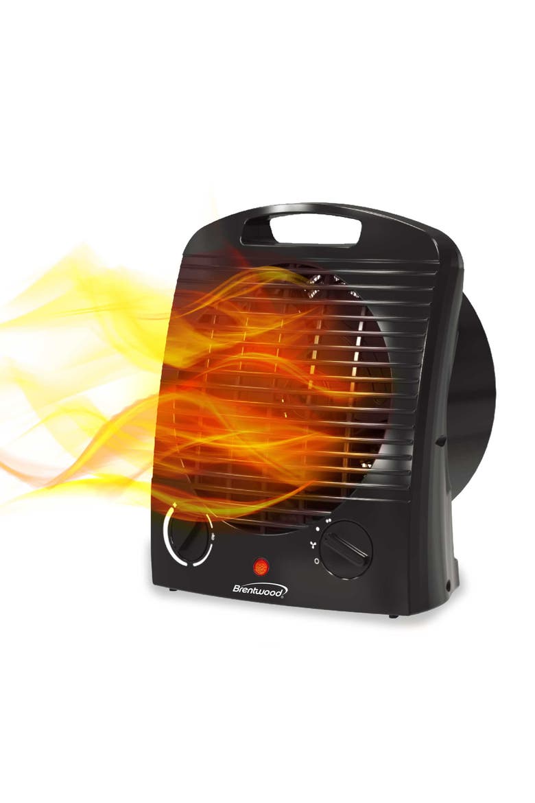 1500 W Portable Electric Space Heater and Fan in Black, Main, color, Black