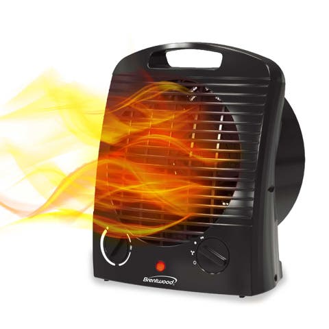 1500 W Portable Electric Space Heater and Fan in Black