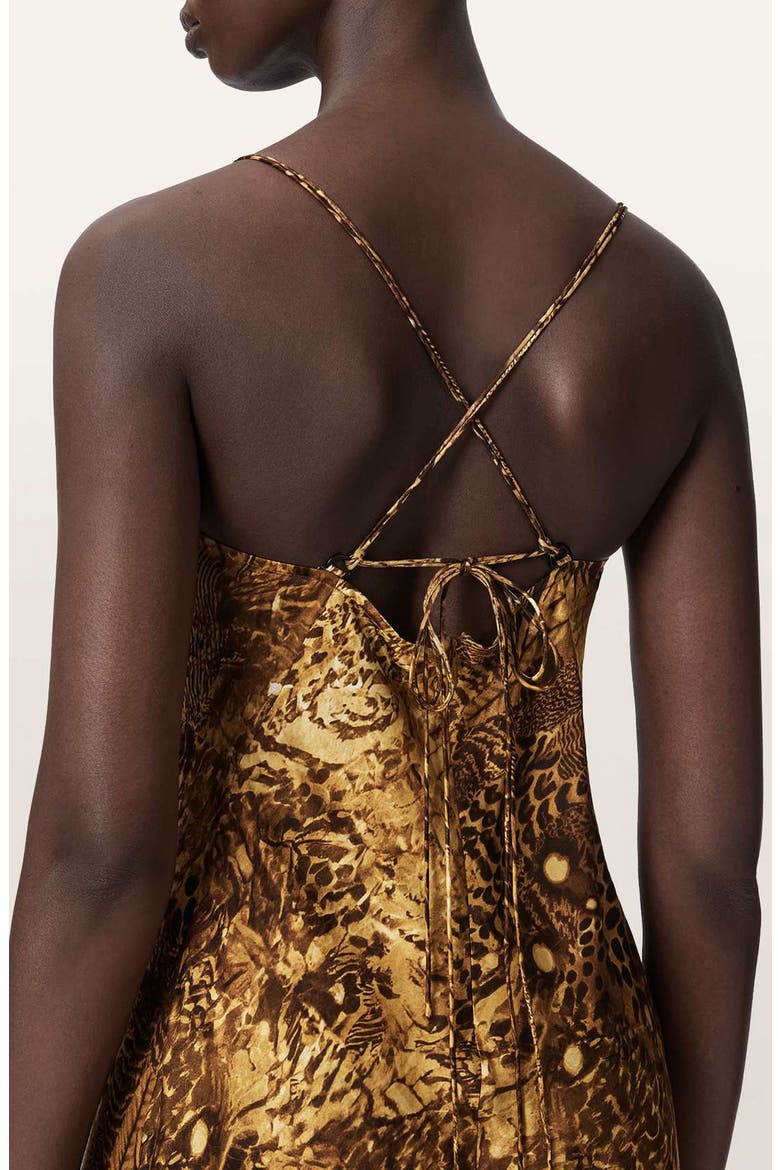 Claire Midi Dress, Alternate, color, BLIXA GOLD
