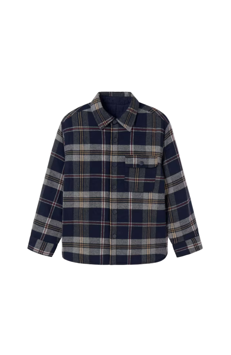 Mayoral Reversible Quilted Overshirt, Main, color, Navy