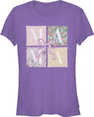 Mickey & Friends Juniors Mickey & Friends Box Patterns Mama Bow T Shirt