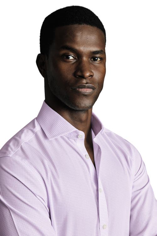 Charles Tyrwhitt Non-iron Poplin Gingham Shirt In Black