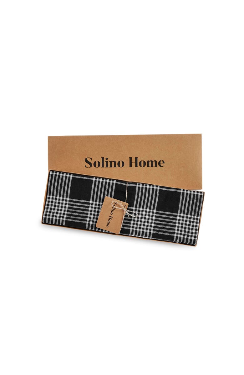 Solino Home Linen Placemats - Glen Check, 14" x 19" Inch, Alternate, color, Black And White