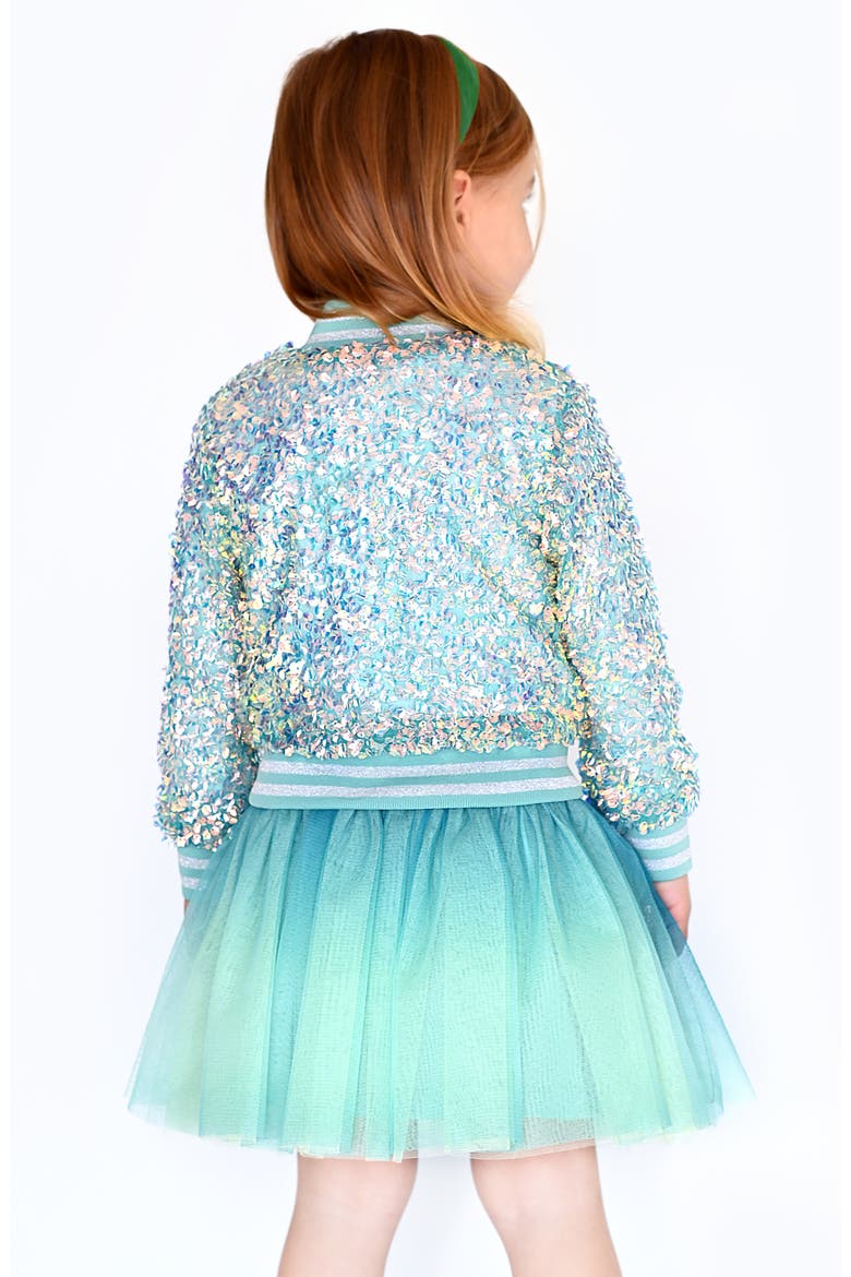 Kids' Sequin Bomber Jacket, Alternate, color, GREEN
