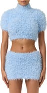 Naked Wardrobe Furry Knit Crop Sweater
