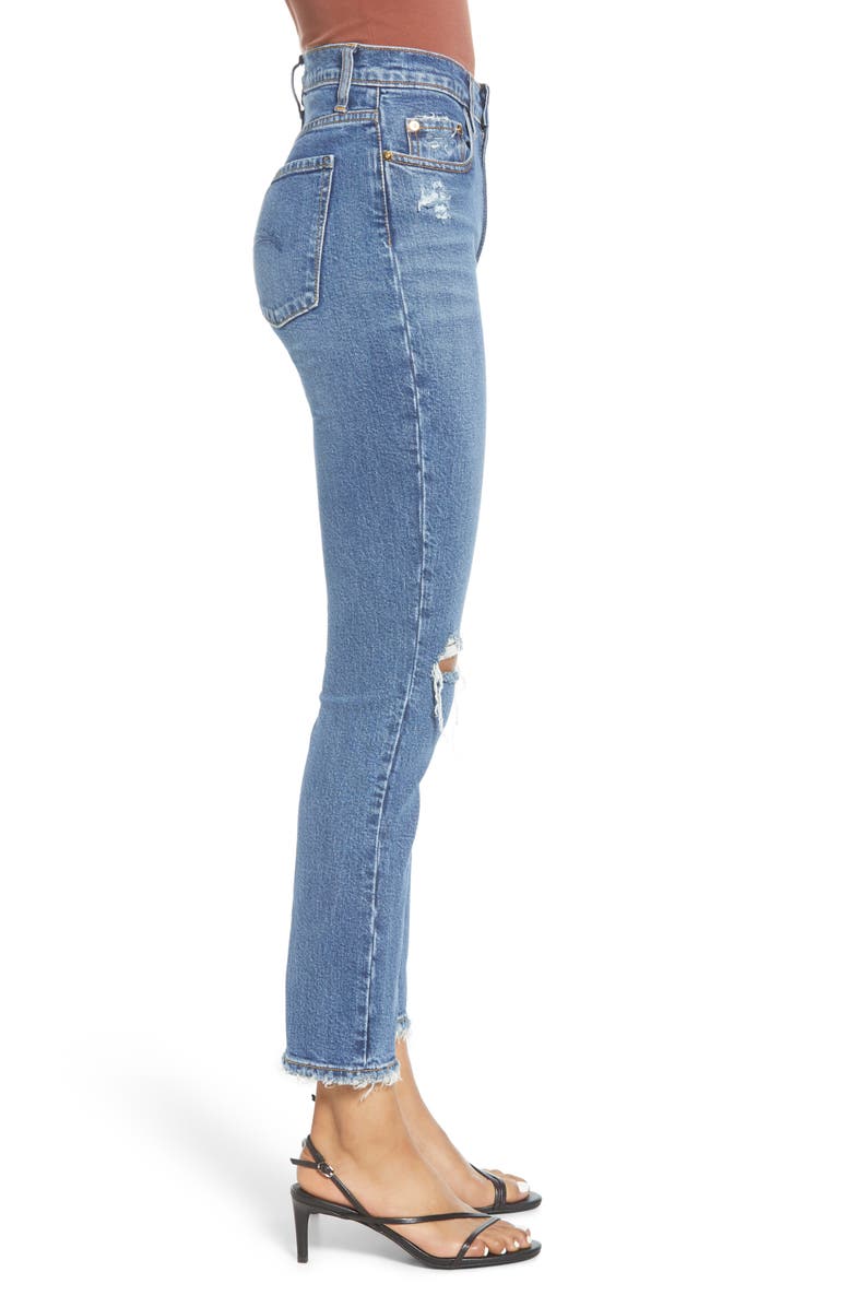 Nobody Denim True High Waist Ripped Slim Ankle Jeans, Alternate, color, 