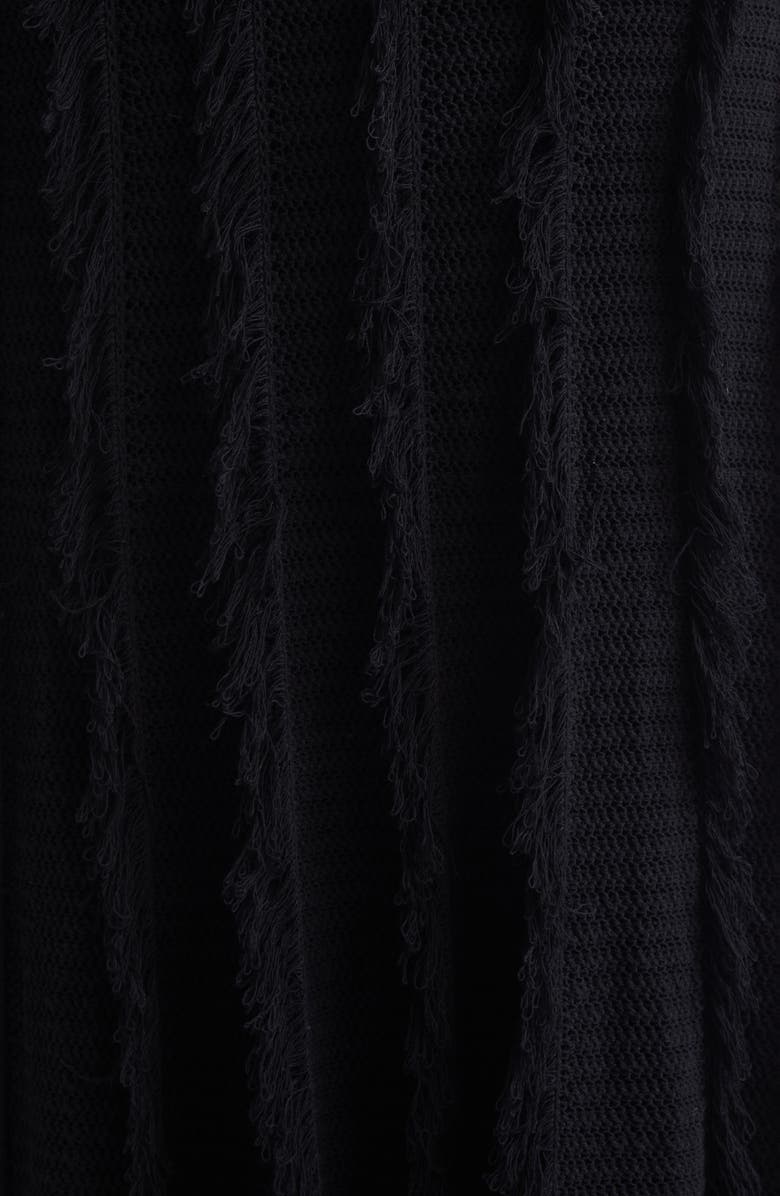 Max Mara Grazia Fringe Sweater Dress, Alternate, color, Black