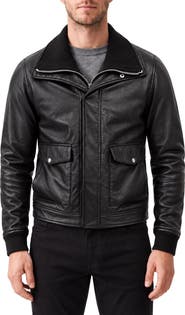 Bagatelle Leather Jacket with Removable Knit Bib