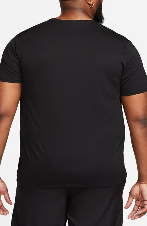 Nike Dri-fit Uv Miler Short Sleeve Running Top In Black