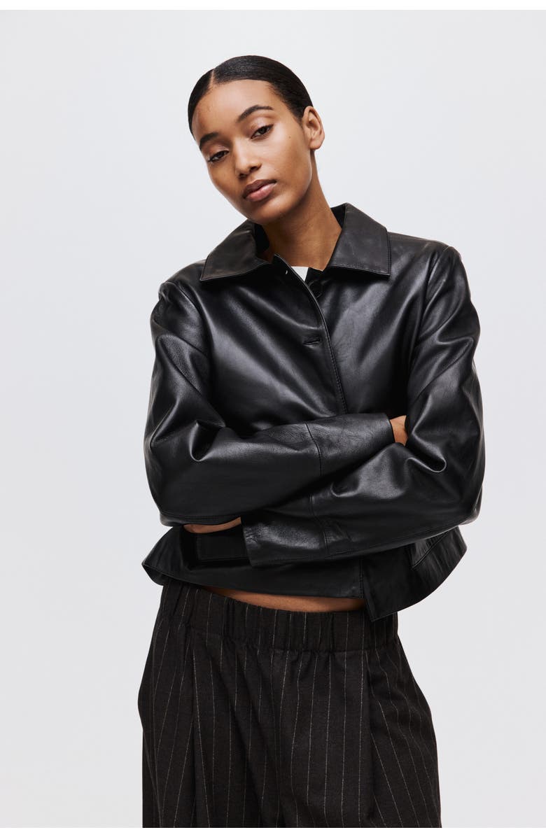 H&M Wide-leg pull-on pants, Alternate, color, Dark Brown/Pinstriped