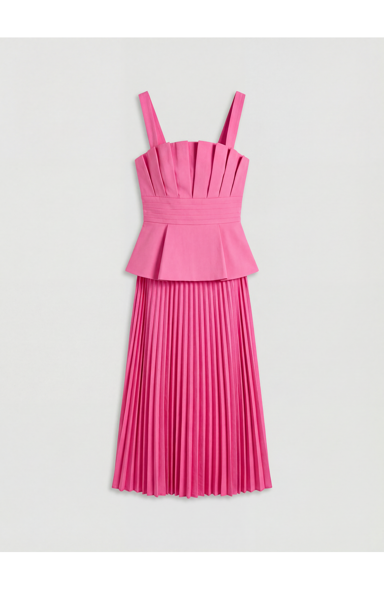 Coast Bow Shoulder Peplum Midi Dress, Alternate, color, Pink