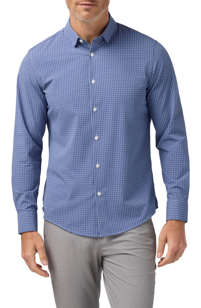 Mizzen+Main Leeward Trim Fit Plaid Performance Button-Up Shirt, Main, color,