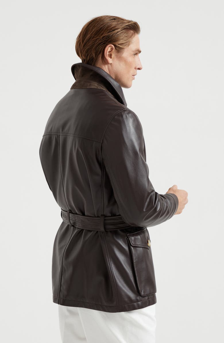 Brunello Cucinelli Nappa leather parka, Alternate, color, 