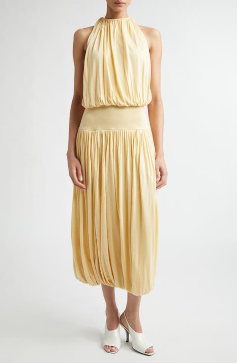 Soft Gathered Midi Dress