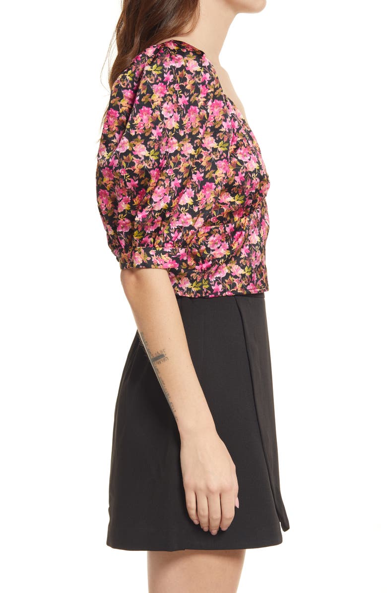 VERO MODA Elly Floral Print Crop Blouse, Alternate, color, Very Berry