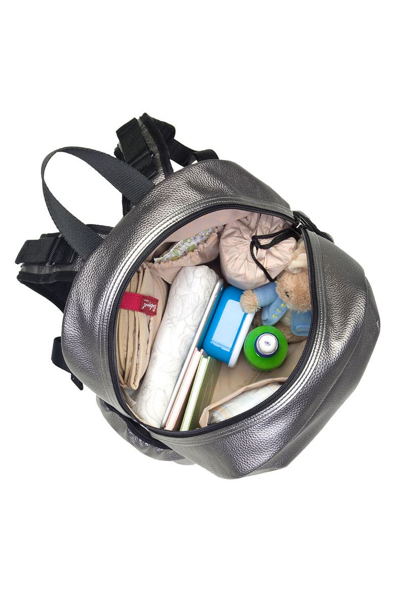 Luna Faux Leather Diaper Bag, Alternate, color, PEWTER