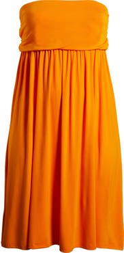 24seven Comfort Apparel Strapless Jersey Midi Dress