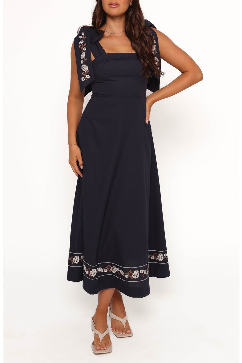 Marcella Tie Strap Maxi Dress, Main, color, NAVY