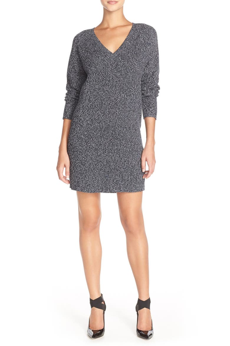 'Naughty Brights' Cotton Sweater Dress, Alternate, color, BLACK/ WHITE