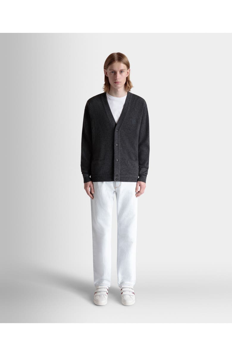 Bally Cardigan With Bally Crest Logo, Alternate, color, Gray