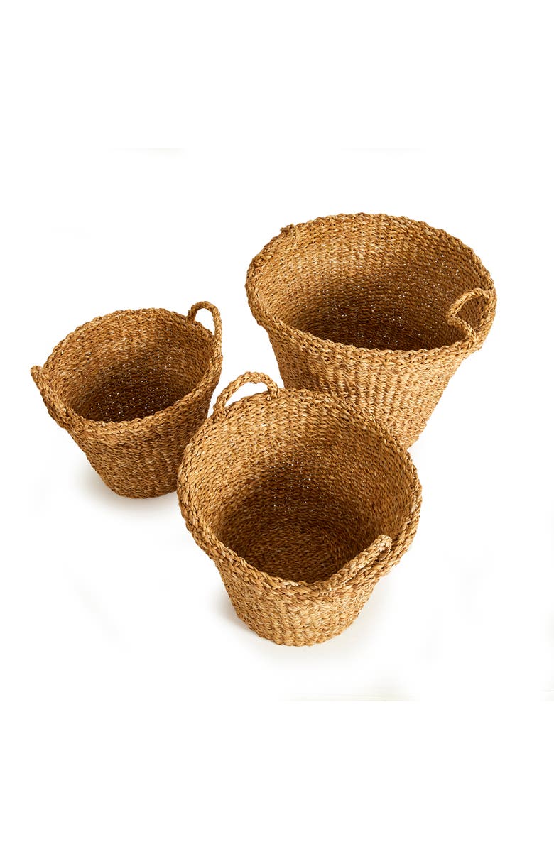 Napa Home & Garden Seagrass Tapered Baskets With Handles And Cuffs Set of 3, Alternate, color, 