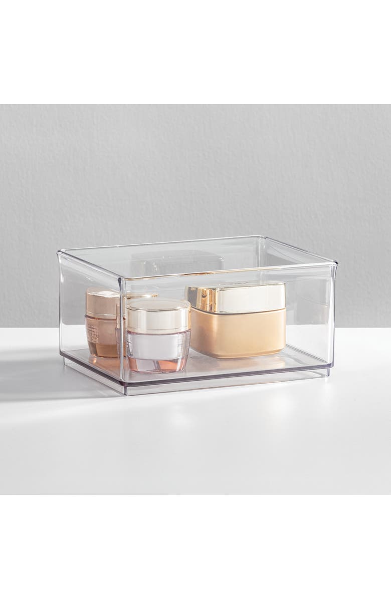 iDesign Medium Shallow Organizer Bin - Set of 4, Alternate, color, Clear