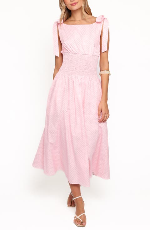 Leticia Polka Dot Cotton Midi Dress