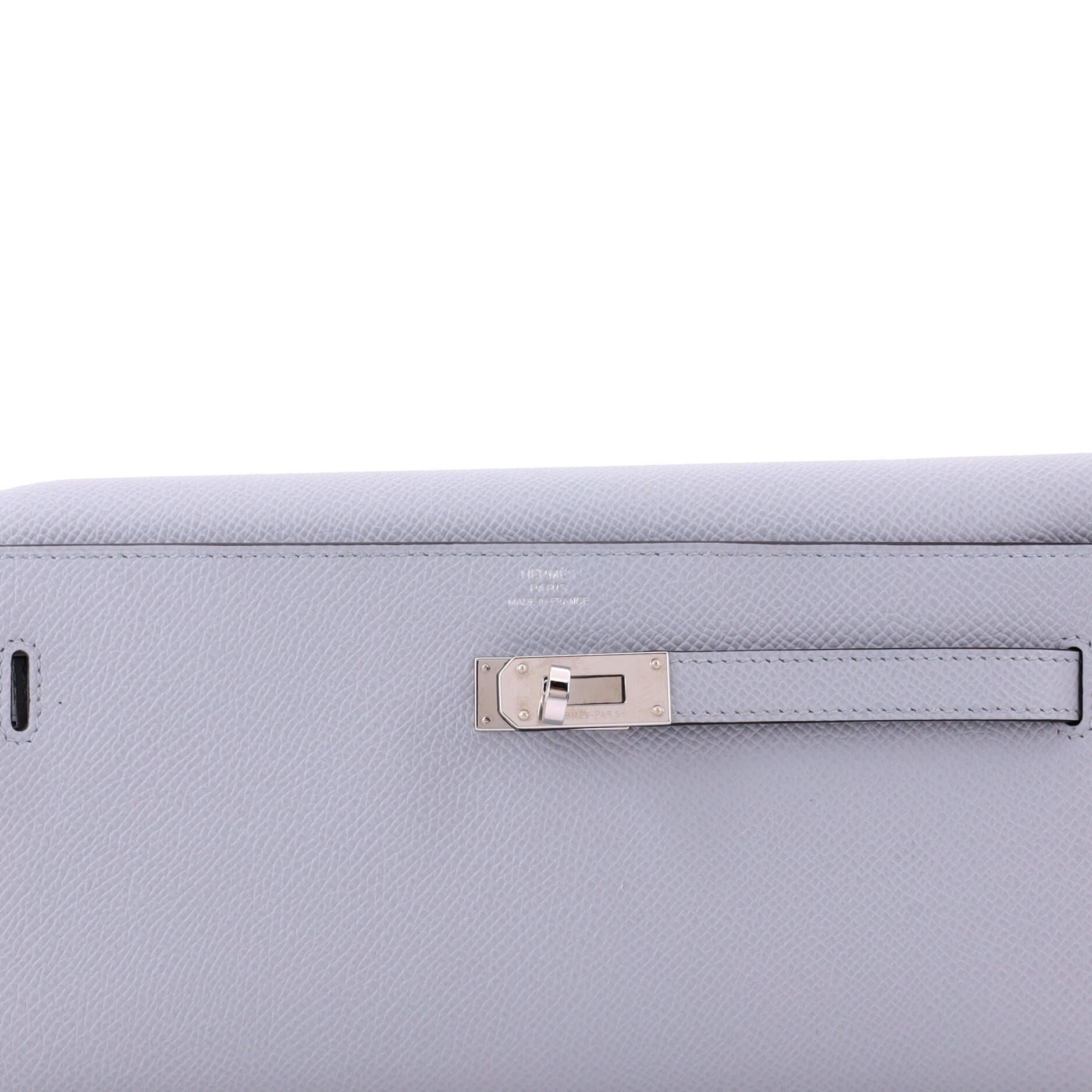 Pre-Owned Hermes Kelly To Go Wallet Epsom, Alternate, color, Bleu Glacier