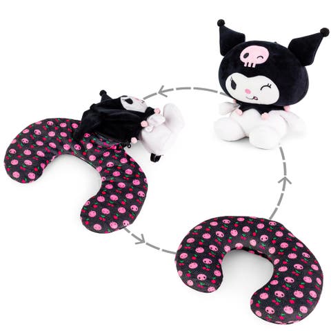 Sanrio Kuromi Reversible Neck Roll Pillow and Plush Toy