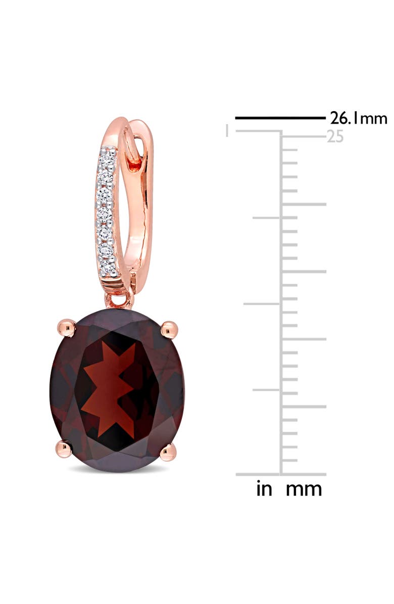 Julianna B. Gemstone & Diamond Oval Drop Earrings 14K, Alternate, color, Garnet/Rose Gold