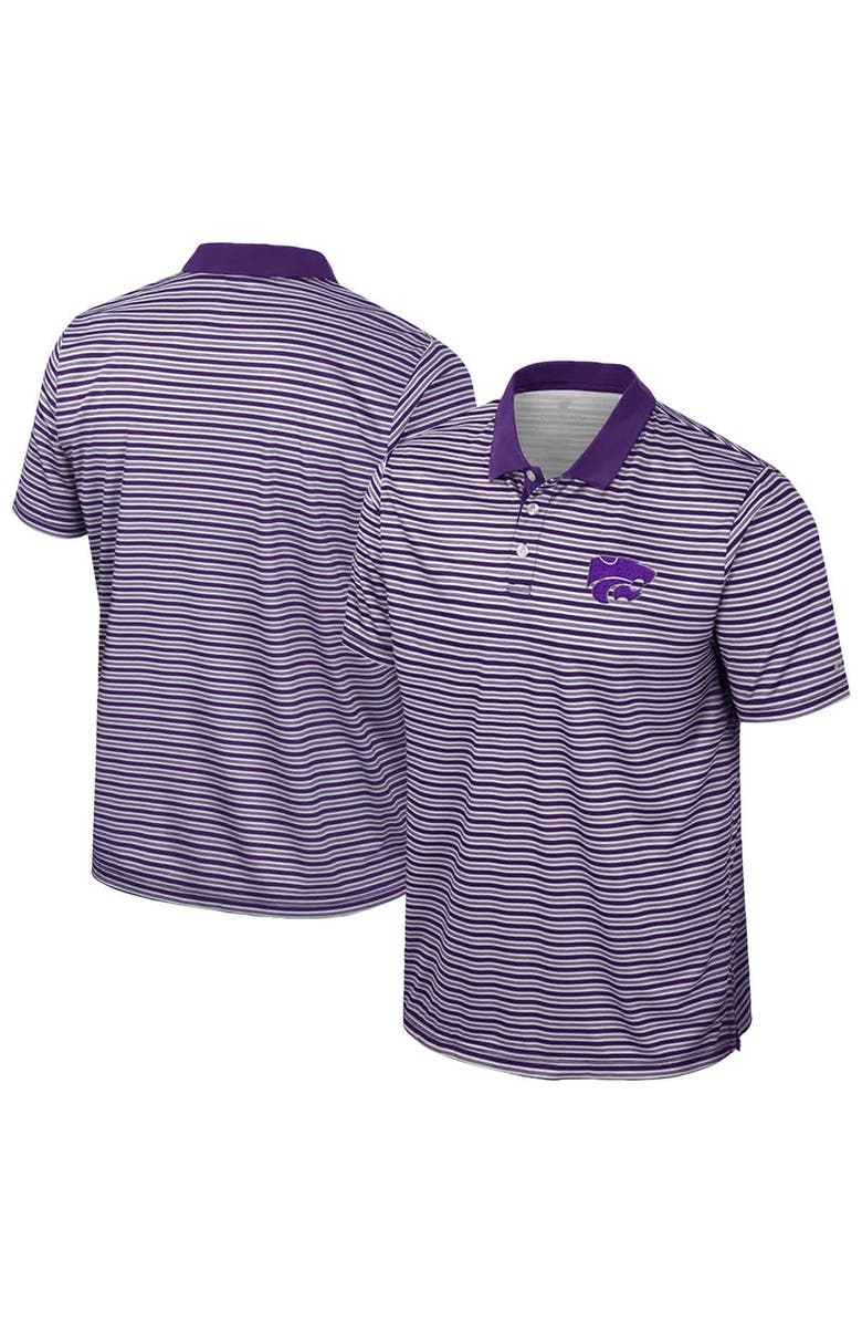 COLOSSEUM Men's Colosseum Purple Kansas State Wildcats Striped Polo, Alternate, color, Purple