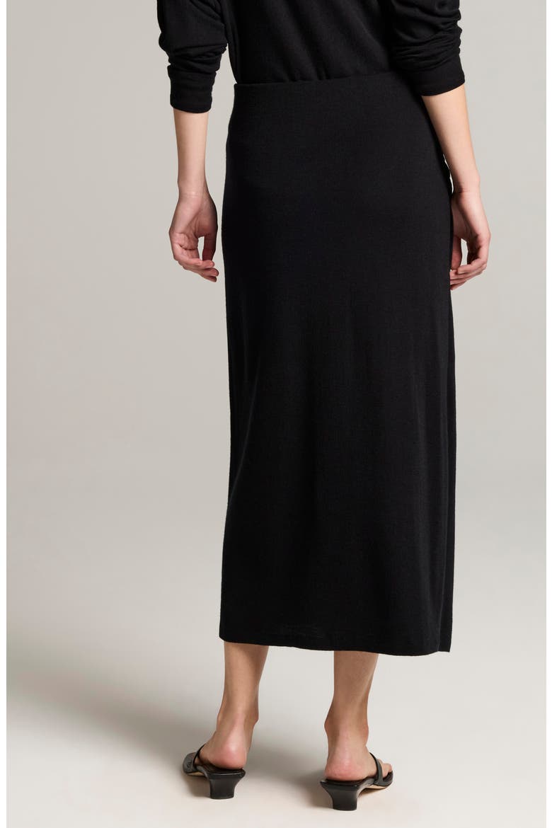 Ruched Wool Blend Knit Midi Skirt, Alternate, color, BLACK