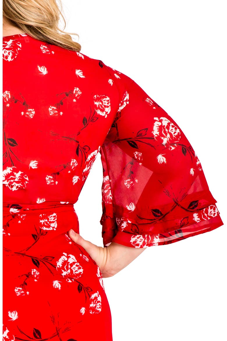 Lulu Wrap Dress, Alternate, color, RED TULIP PRINT